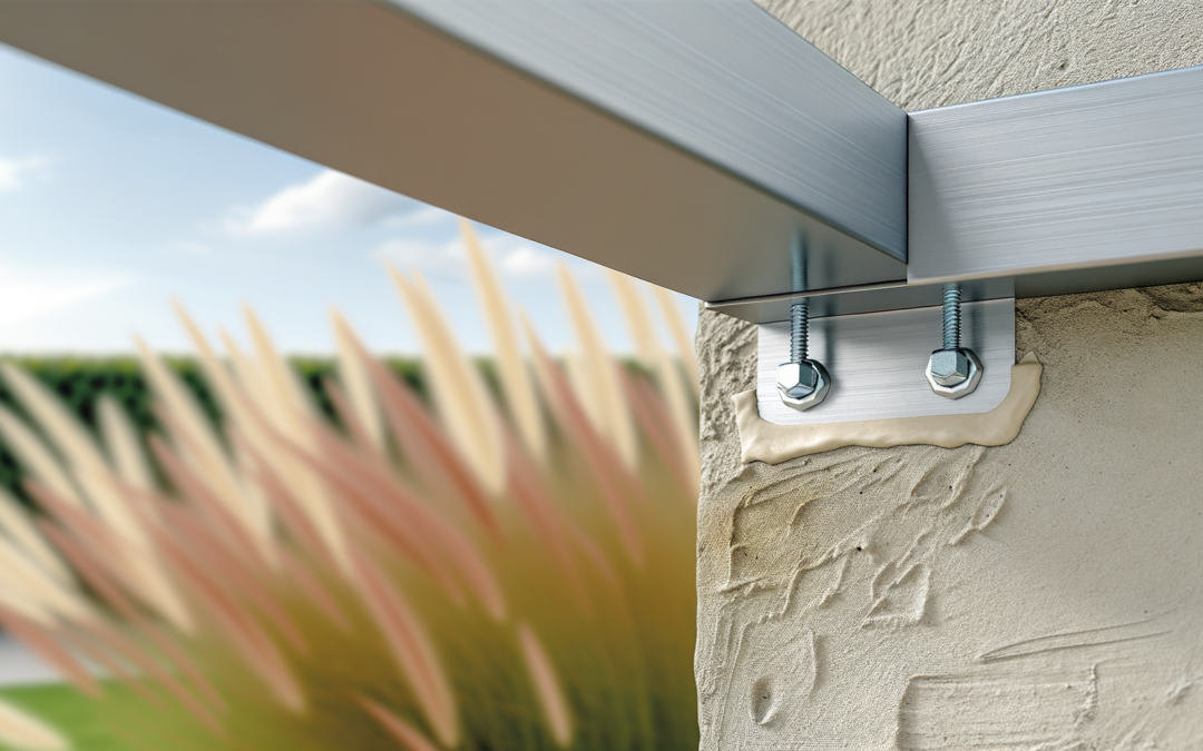 Menuiseries extérieures • Liaison entre pergola en aluminium et enduit de façade